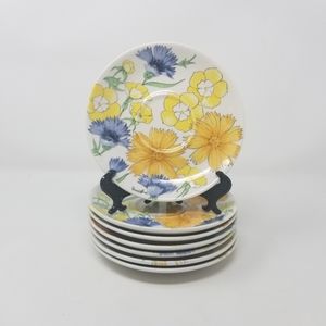 Set of 7 Ernestine Salerno Saucers P3